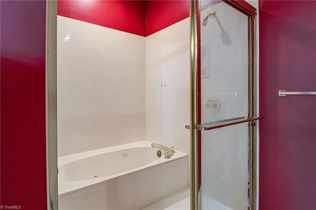 bathroom with independent shower and bath