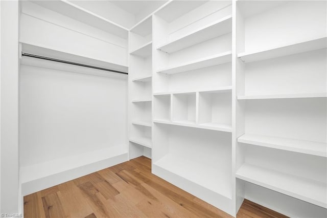 walk in closet featuring wood finished floors