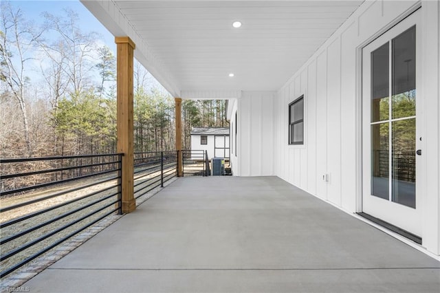 view of patio / terrace featuring an outdoor structure