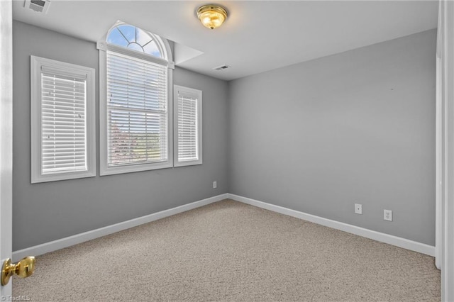 spare room featuring plenty of natural light and carpet floors