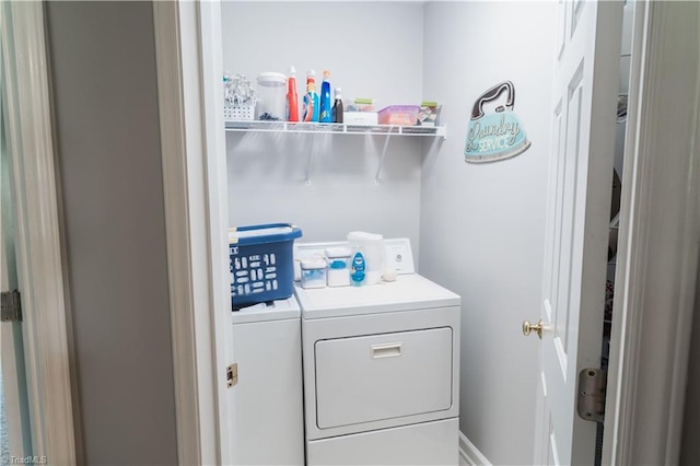 laundry room featuring washer and dryer