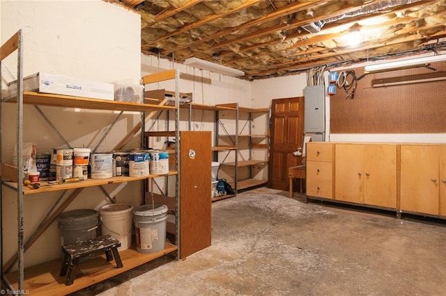 storage area featuring electric panel