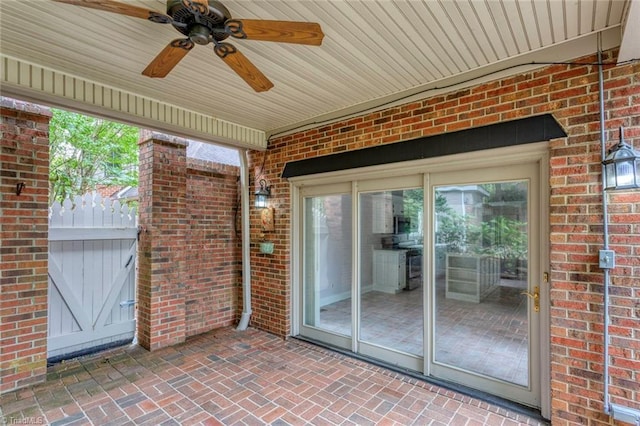 view of patio with ceiling fan