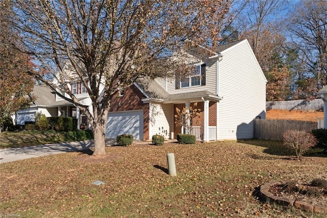 front of property with a garage