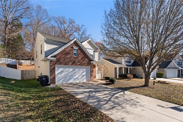 front of property with a garage and a front yard