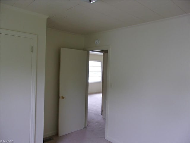 spare room featuring light colored carpet