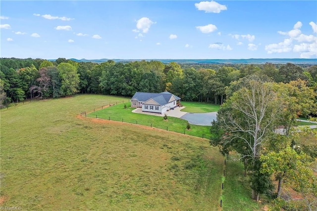 bird's eye view with a rural view