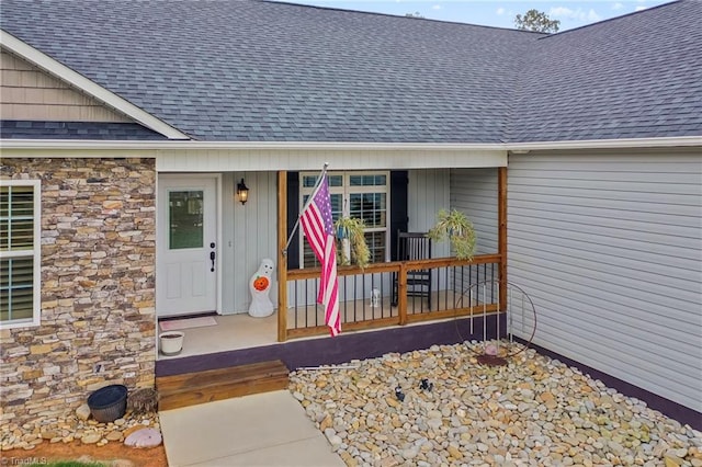 property entrance featuring covered porch