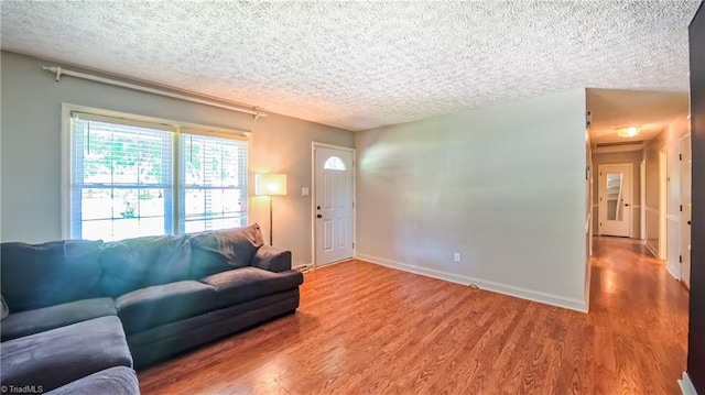 368 Shady Grove Rd, Eden, NC 27288 - living area with wood finished floors and a textured ceiling