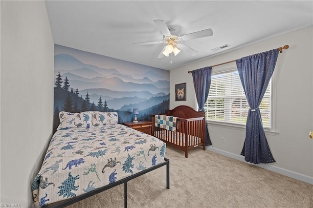 168 Redmeadow Dr, Advance, NC 27006 - carpeted bedroom featuring a ceiling fan and baseboards