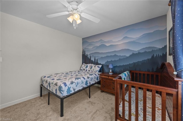 168 Redmeadow Dr, Advance, NC 27006 - carpeted bedroom with baseboards and a ceiling fan