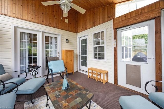 168 Redmeadow Dr, Advance, NC 27006 - sunroom / solarium featuring ceiling fan