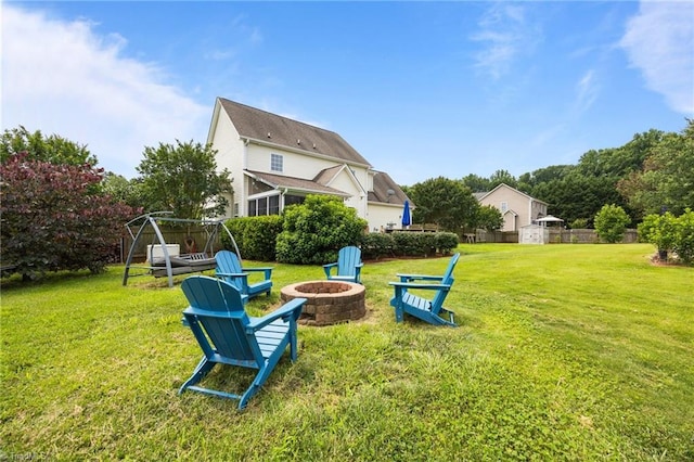 168 Redmeadow Dr, Advance, NC 27006 - view of yard with a fire pit