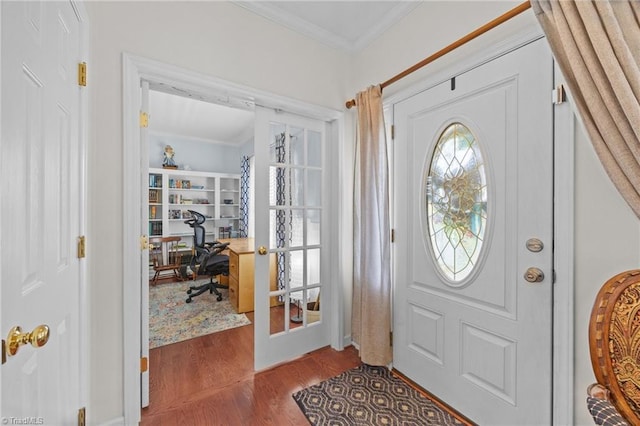 168 Redmeadow Dr, Advance, NC 27006 - foyer entrance featuring crown molding and wood finished floors