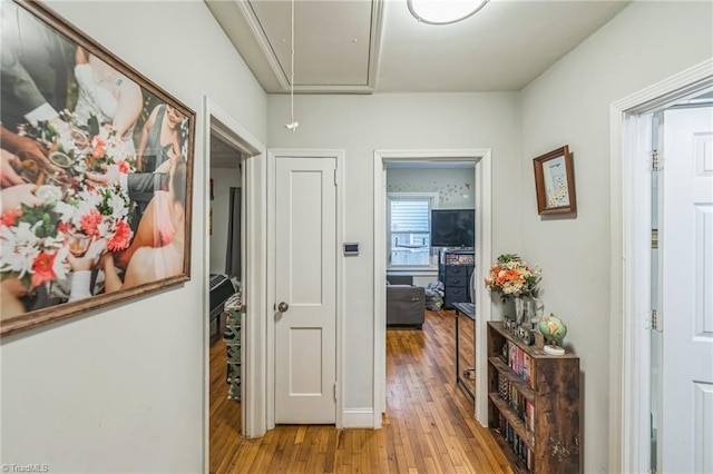 3121 Luther St, Winston-Salem, NC 27127 - corridor with attic access and light wood finished floors