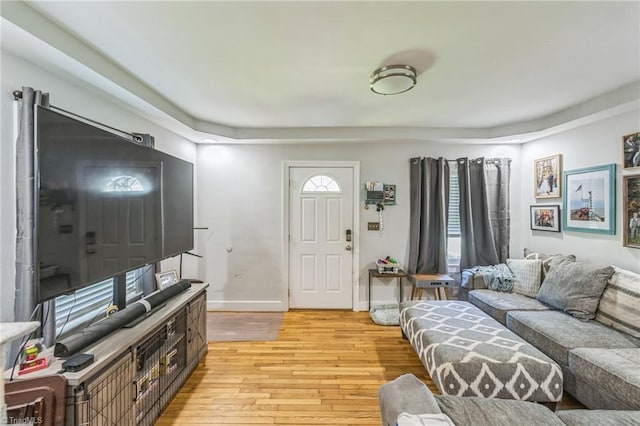 3121 Luther St, Winston-Salem, NC 27127 - living room featuring light wood-style floors and baseboards