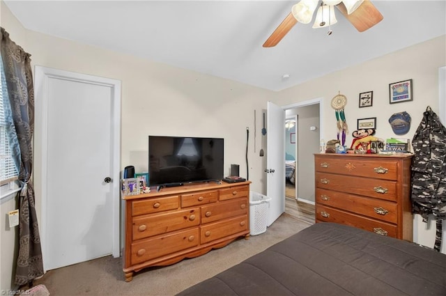 214 Stokes Forest Dr, King, NC 27021 - bedroom featuring light carpet and ceiling fan