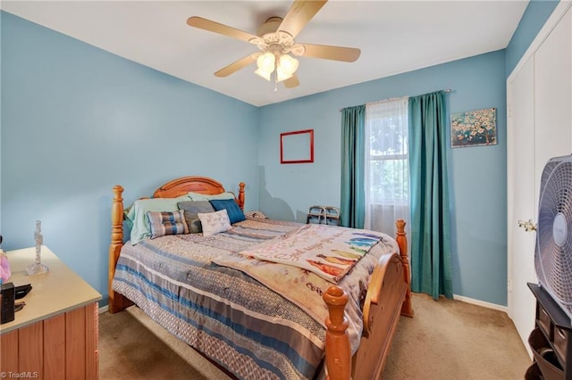 214 Stokes Forest Dr, King, NC 27021 - bedroom with carpet floors and ceiling fan