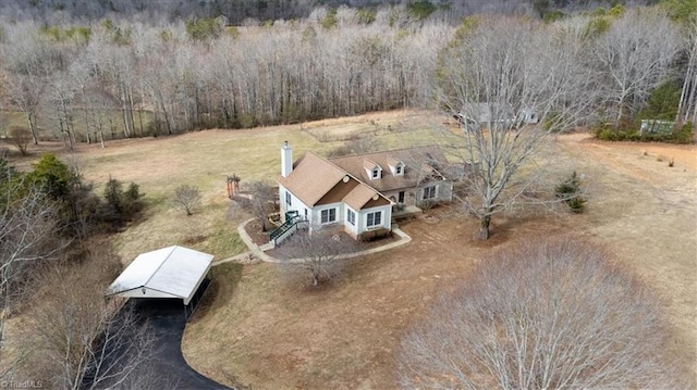 bird's eye view with a rural view