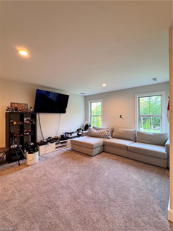 3064 Wesley Farm Ln, Sophia, NC 27350 - carpeted living area featuring recessed lighting