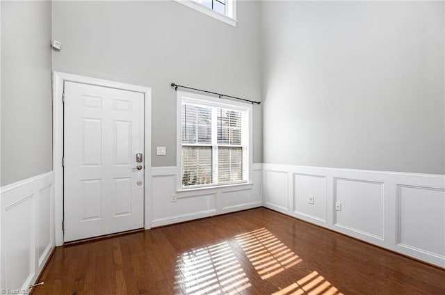 foyer featuring dark hardwood / wood-style floors