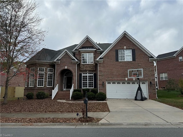 view of front of property featuring a garage