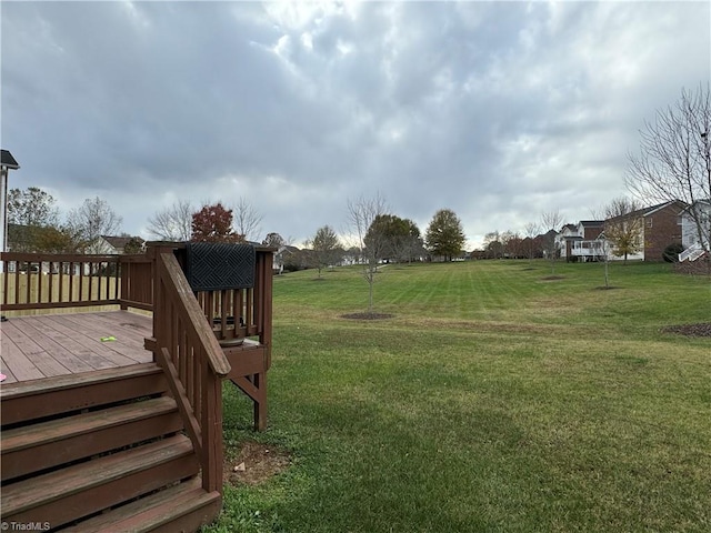 view of yard with a deck