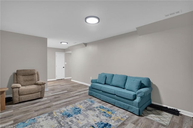 living room featuring hardwood / wood-style flooring