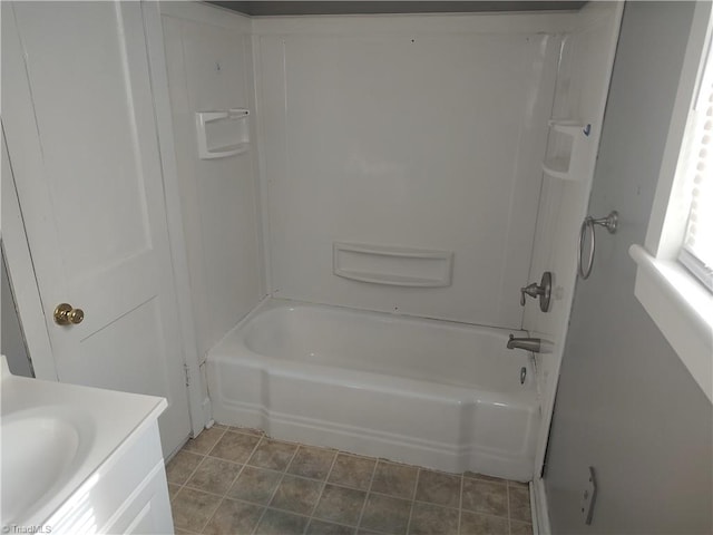 bathroom with vanity and shower / bath combination