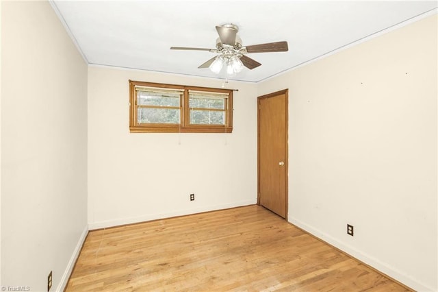 1788 Joshie Dr, Winston-Salem, NC 27103 - spare room with ceiling fan, baseboards, ornamental molding, and light wood finished floors