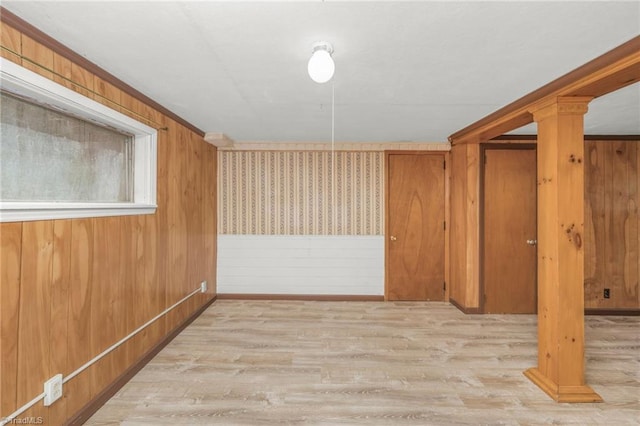 1788 Joshie Dr, Winston-Salem, NC 27103 - basement with wood finished floors and a wainscoted wall