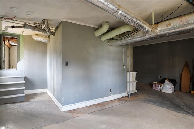 unfinished below grade area with baseboards