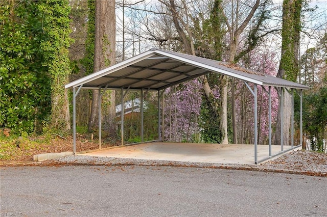 view of car parking with a carport