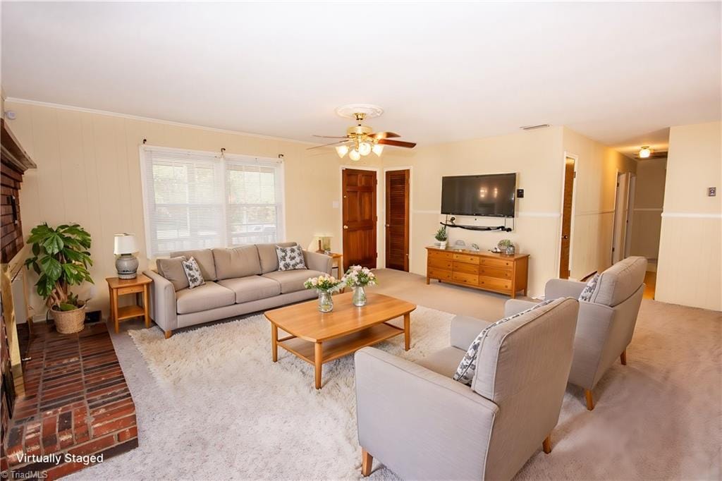 198 Dunlap Loop, Statesville, NC 28625 - living room with a ceiling fan and carpet