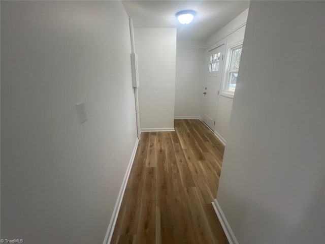 hall featuring light hardwood / wood-style floors