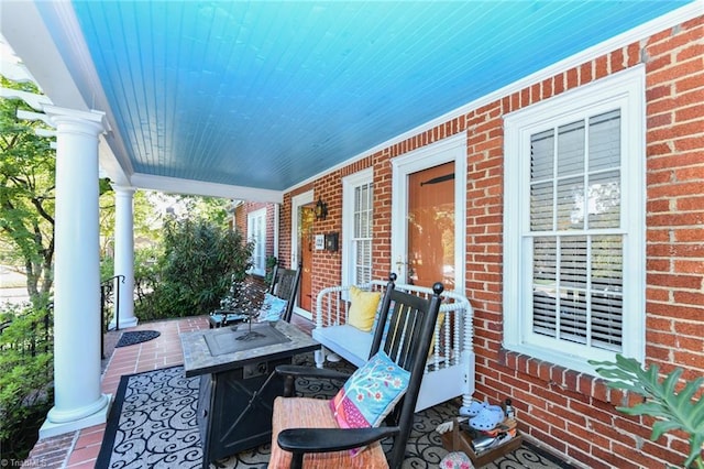 view of patio / terrace with a porch