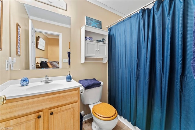 1044 Riverwood Rd, Lexington, NC 27292 - ensuite bathroom featuring vanity, toilet, and a shower with shower curtain