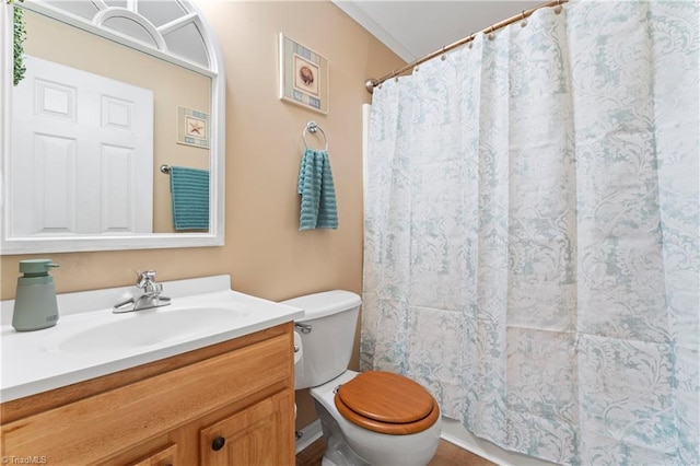 1044 Riverwood Rd, Lexington, NC 27292 - full bath featuring vanity, toilet, and a shower with shower curtain