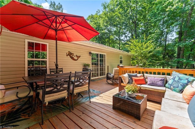 1044 Riverwood Rd, Lexington, NC 27292 - wooden deck featuring an outdoor living space and outdoor dining space