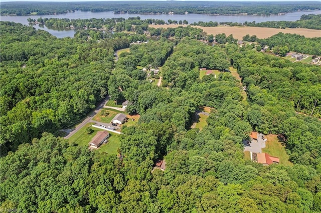 1044 Riverwood Rd, Lexington, NC 27292 - aerial view of property and surrounding area featuring a heavily wooded area and a nearby body of water