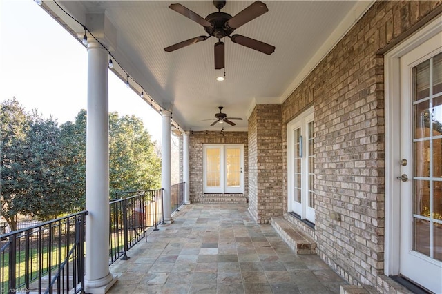 view of patio / terrace with ceiling fan