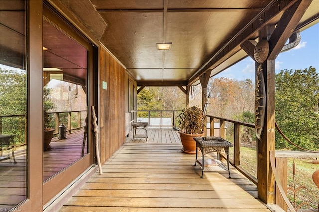 wooden deck featuring a porch