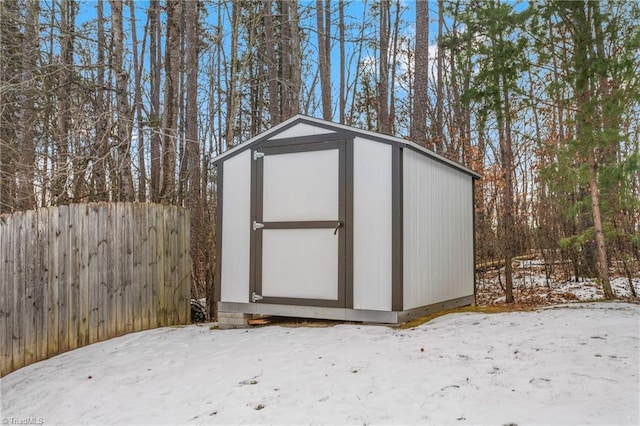 view of snow covered structure