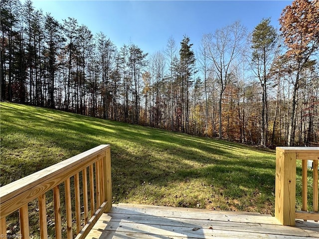 view of yard with a deck