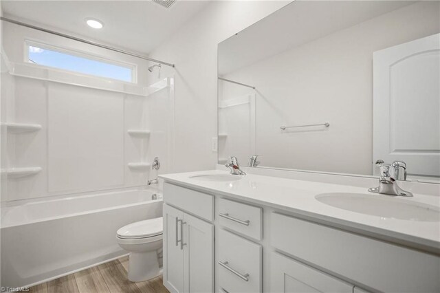 5365 Roshni Ter, Mcleansville, NC 27301 - full bathroom with a sink, toilet, double vanity, and bathtub / shower combination