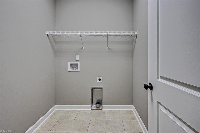 307 Lick Creek Church Rd, Denton, NC 27239 - laundry room with hookup for an electric dryer, washer hookup, baseboards, and light tile patterned floors