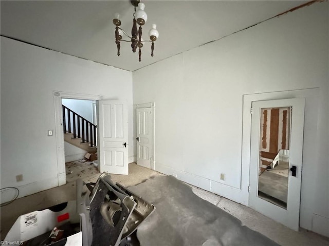 interior space with an inviting chandelier