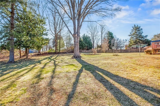 view of yard with fence