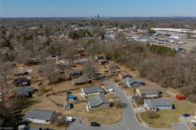 drone / aerial view with a residential view