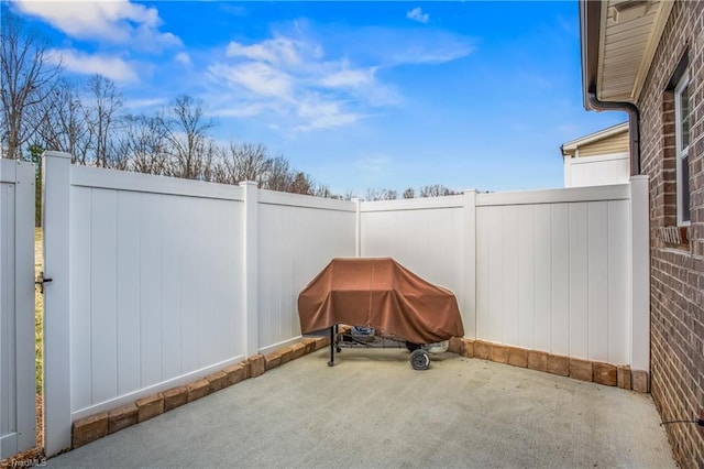 view of patio featuring a fenced backyard